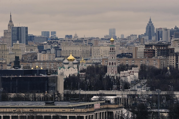 Panorama de Moscú desde la plataforma de observación del Vorobyovy Gory en Moscú