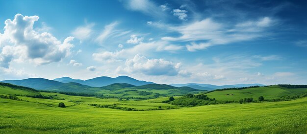 El panorama natural del campo verde genera ai