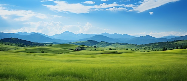 El panorama natural del campo verde genera ai