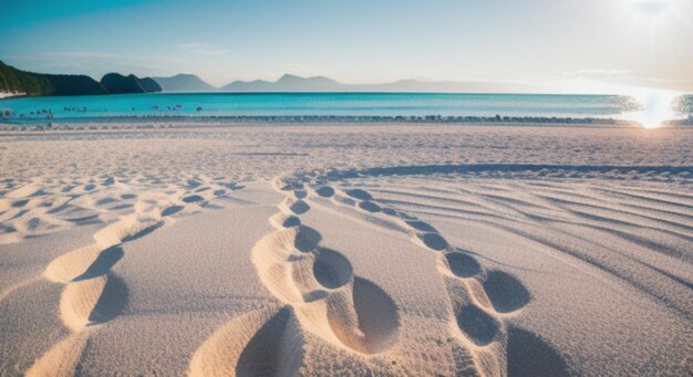 Panorama de la naturaleza Fondo de cielo azul de la playa