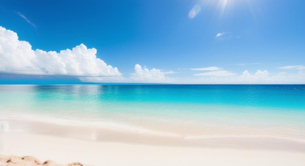 Panorama de la naturaleza Fondo de cielo azul de la playa
