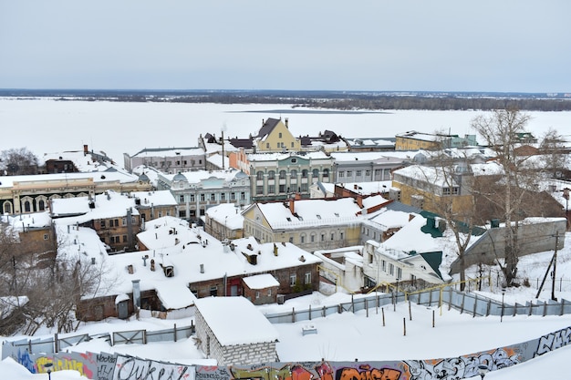 Panorama de Nizhny Novgorod en invierno