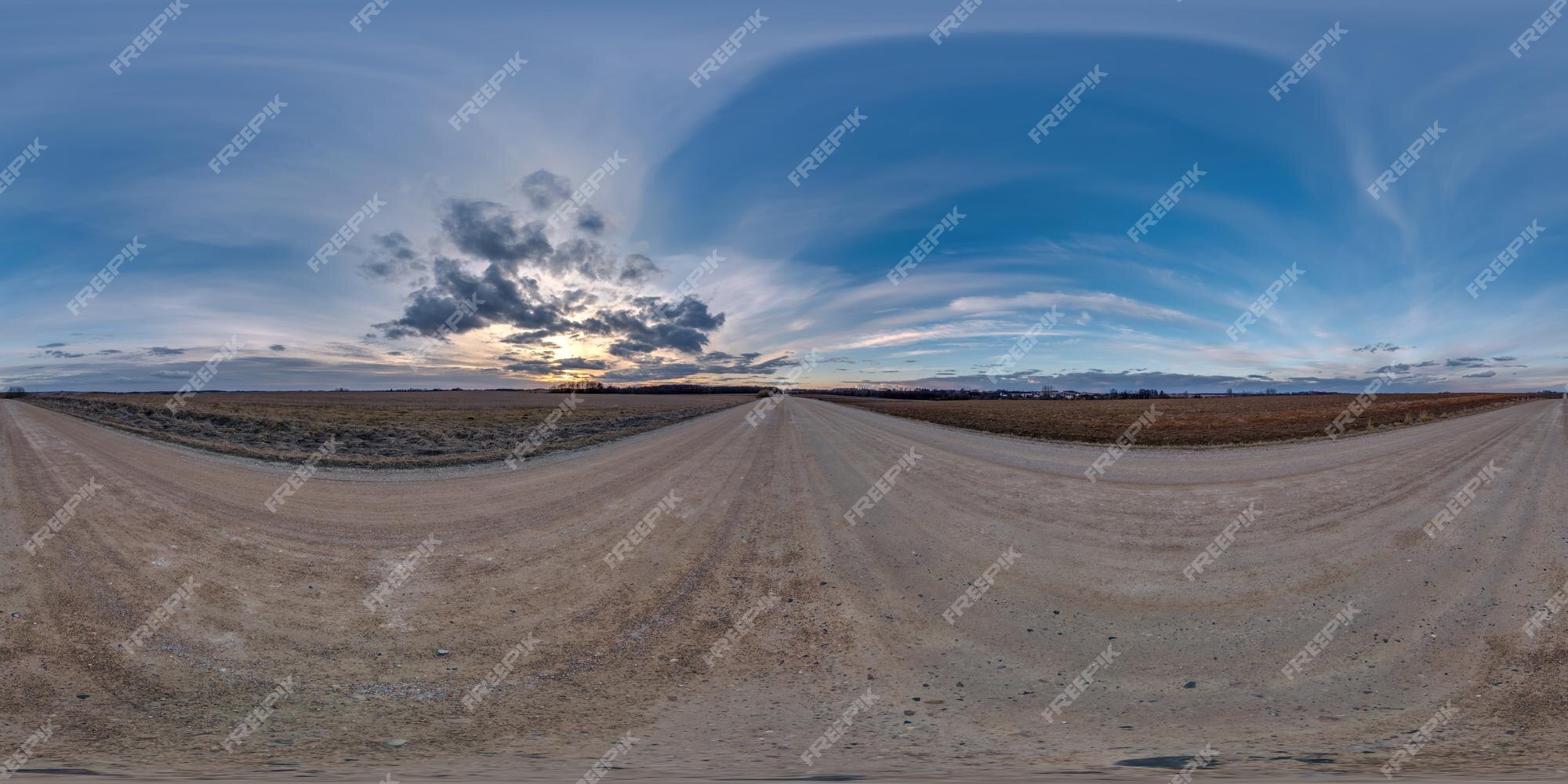 céu azul hdr 360 panorama com lindas nuvens brancas em projeção