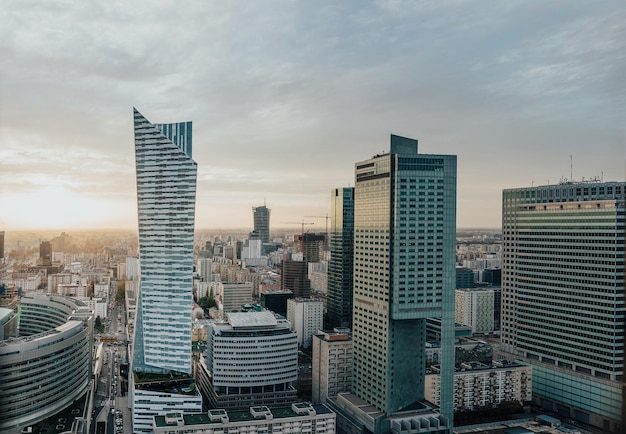 Panorama del paisaje de la ciudad de la ciudad de Varsovia