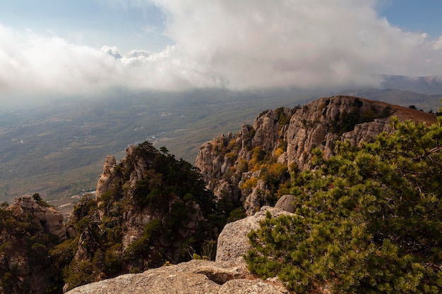 Panorama del paisaje montañoso de la península de Crimea...