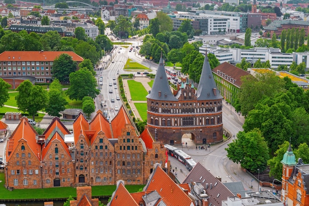 Foto panorama de la pequeña ciudad alemana