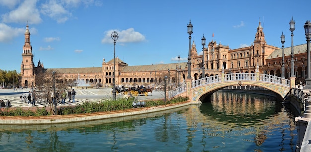 Panorama de la Plaza de España en Sevilla