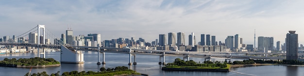 Panorama del puente Rainbow Tower de Tokio