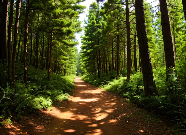 Foto panorama del sendero forestal