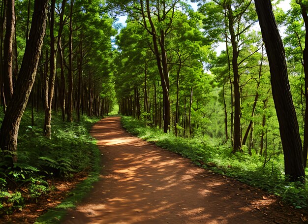 Foto panorama del sendero forestal