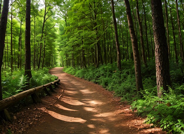 Foto panorama del sendero forestal