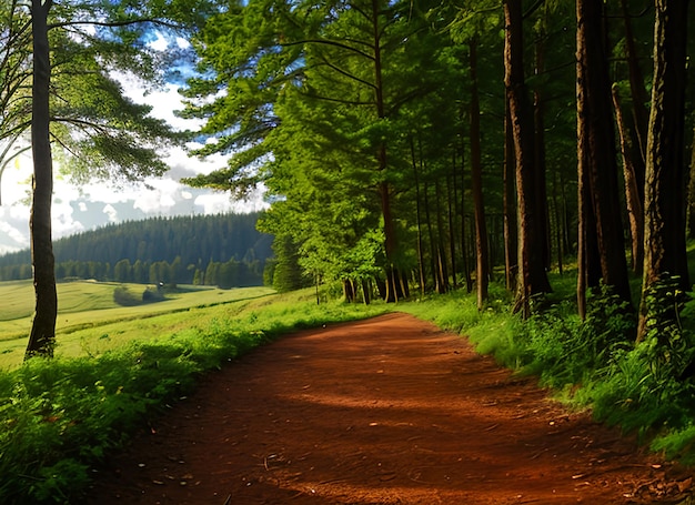 Foto panorama del sendero forestal