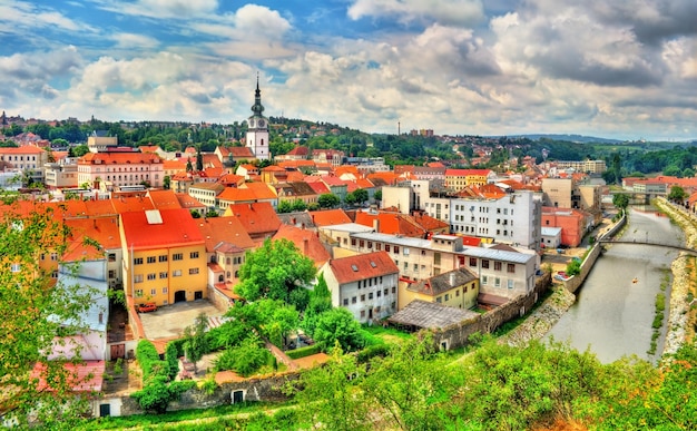 Panorama de Trebic un sitio del patrimonio mundial de la UNESCO en Moravia República Checa