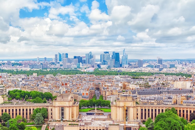 Panorama von Paris Blick vom Eiffelturm Blick auf den Trocadero-Palast Frankreich