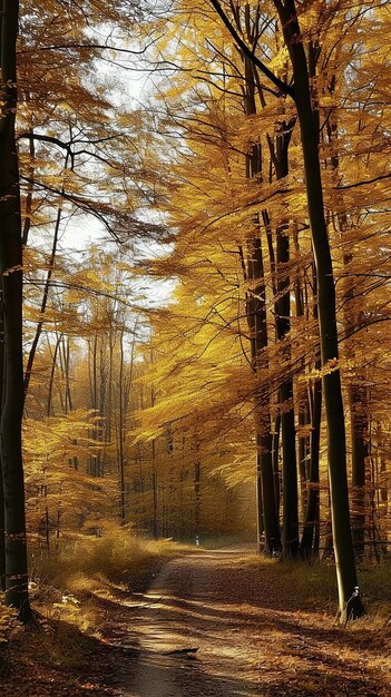 El panorama de Wald en el Herbst dorado
