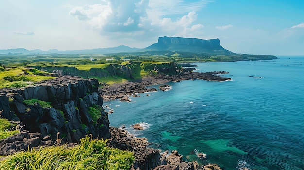 Panoramablick auf das Meer und die Insel