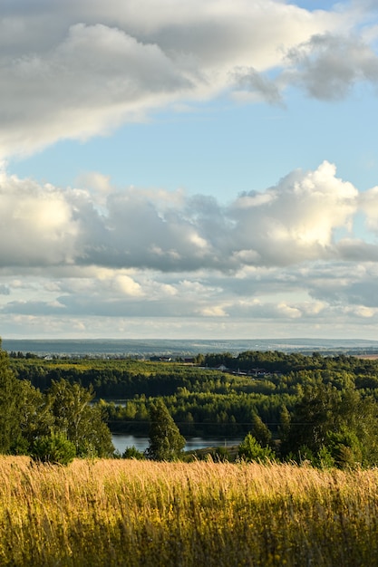 Panoramablick auf das schöne Feld