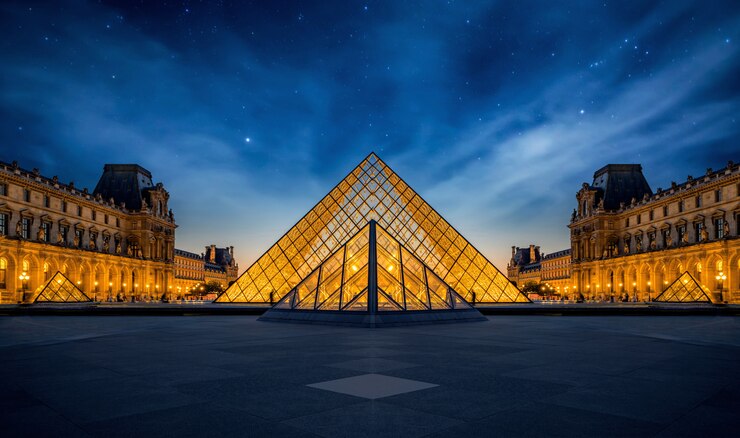 Panoramablick auf den Louvre