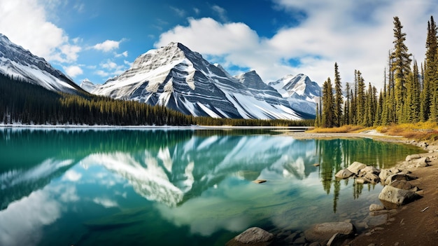 Panoramablick auf die Bergkette des Banff-Nationalparks