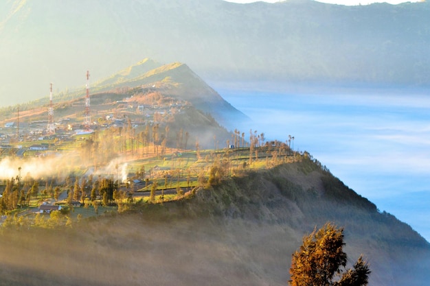 Panoramablick auf die Landschaft gegen den Himmel