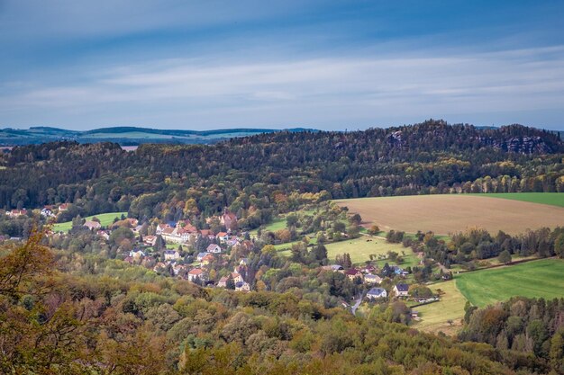 Panoramablick auf die Landschaft gegen den Himmel