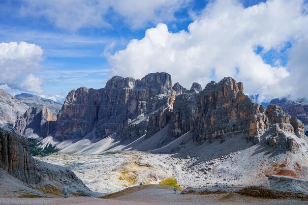 Foto panoramablick auf die landschaft mit bergkette im hintergrund