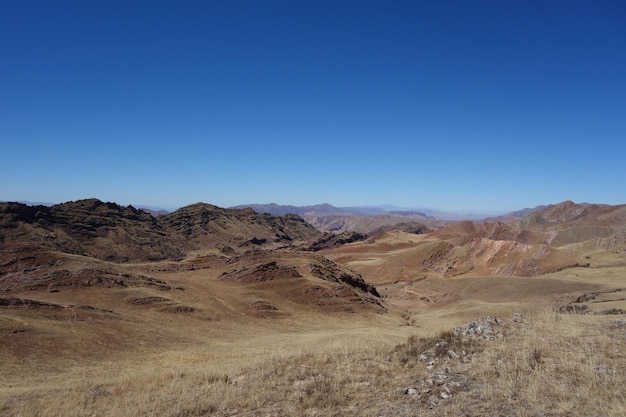 Panoramablick auf die Wüstengebirgskette in Salta Argentina auf den Anden