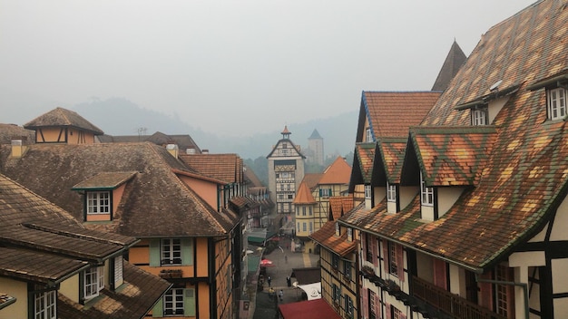 Foto panoramablick auf ein wohngebiet vor klarem himmel