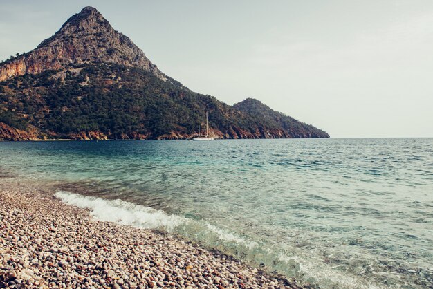 Panoramablick auf Seeküste nahe Antalya, Türkei