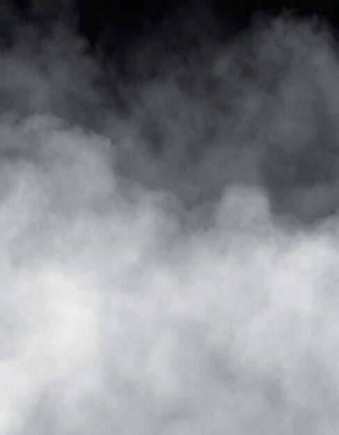 Panoramablick der abstrakten Nebel- oder Rauchbewegung auf schwarzem Hintergrund Weißer Wolkennebel
