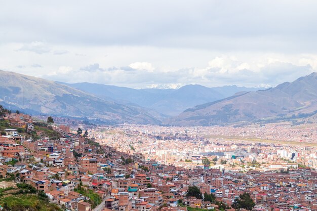 Panoramablick über die Stadt Cuzco. Peru