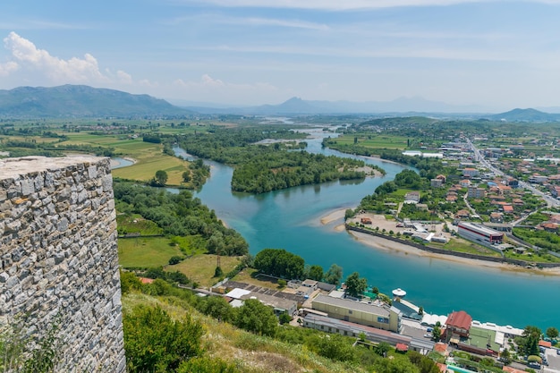 Panoramablick von der Festung Rosafa Shkoder Albanien