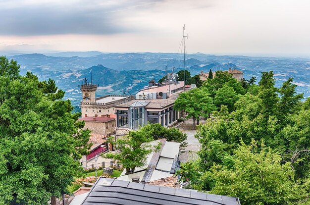 Panoramablick von Monte Titano, Stadt von San Marino