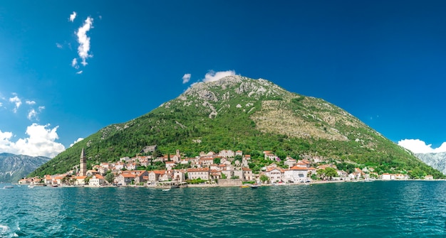 Panoramablick von Perast, Montenegro