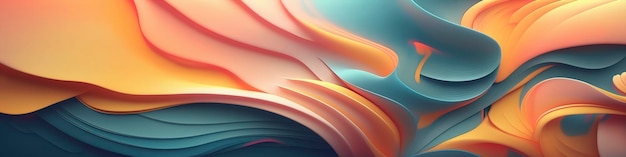Panoramatapete mit verträumten abstrakten Pastellmustern