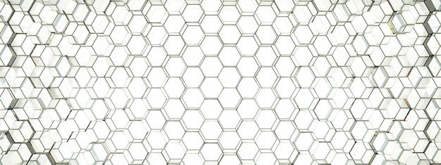 Panorámica 3d de pared hexagonal