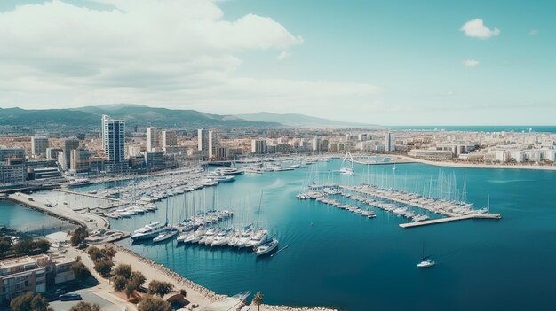 Foto panorâmica aérea do porto de helsínquia, finlândia