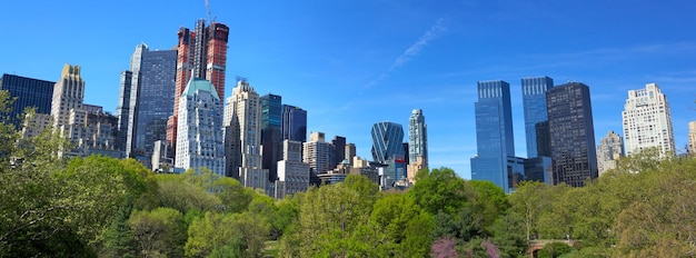 Foto panorámica de central park y manhattan