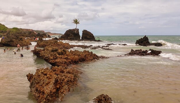 Panorâmica da famosa Praia de Tambaba na Paraíba Brasil