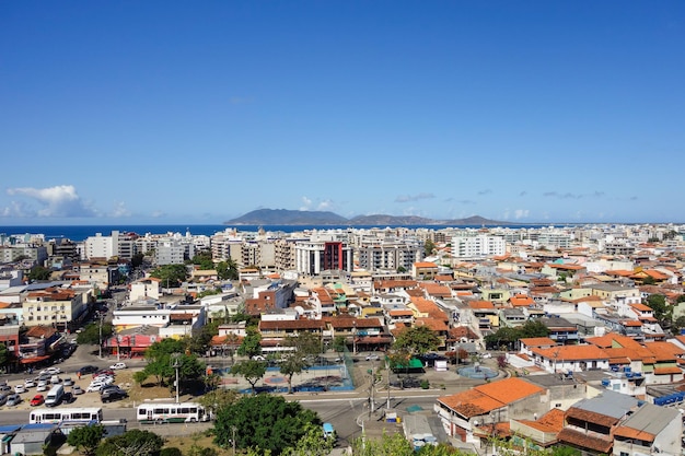 panorâmica da paisagem urbana de Cabo Frio, Rio de Janeiro, Brasil. Edifícios da cidade costeira