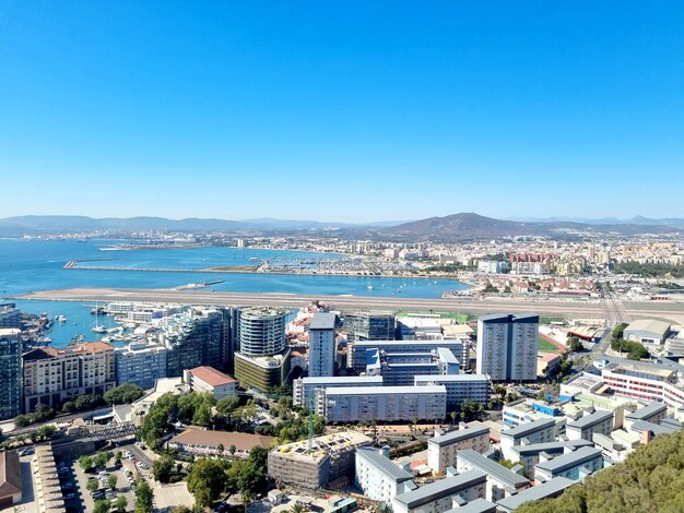 Panorâmica de Gibraltar vista aérea