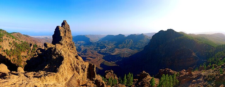 Foto panoramica del pico de las nieves em gran canaria