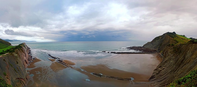 Panorámica de los Flysch de Zumaia en el país vasco