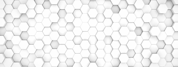 Panorámica de pared hexagonal blanca