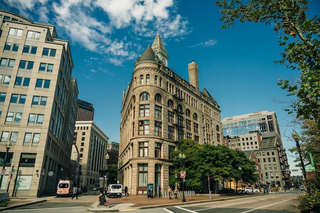 Foto panorámica pintoresca del centro financiero de la ciudad de boston, estados unidos, 2 de septiembre de 2023