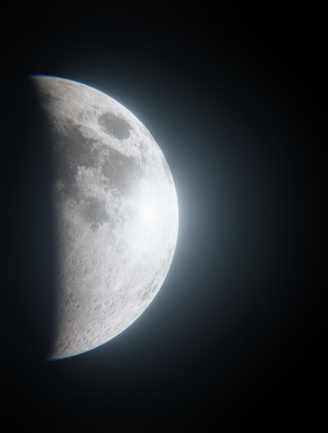 Panoramische filmische Ansicht des Mondes draußen im Weltraum Planet Mond im Weltraum Elemente dieses Bildes eingerichtetrealistischer Mond im Weltraum realistische Mondoberfläche Mondkrater 3D-Render