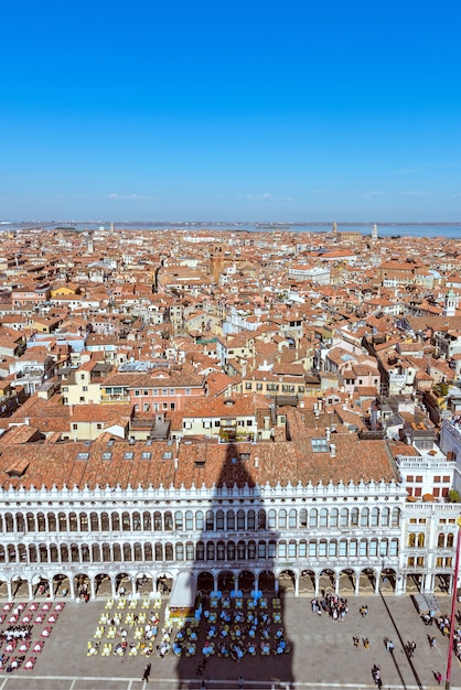 Panoramische Luftbildansicht nach Venedig in Italien