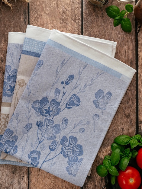 Paños de cocina de lino el ambiente de la cocina.