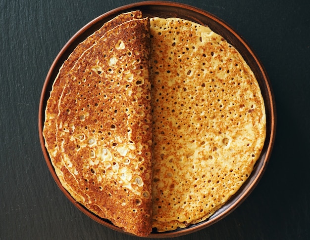 Panquecas de comida tradicional para Maslenitsa