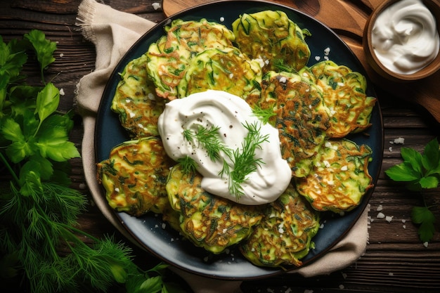 Panquecas de legumes com molho de ervas